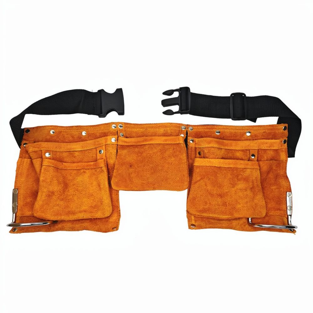 Heavy Equipment Electrician - Dingfeng製ウエストポーチ用、革製ツール収納バッグ。プロ仕様の電気工事士・木工職人向け、頑丈な機材ケース。