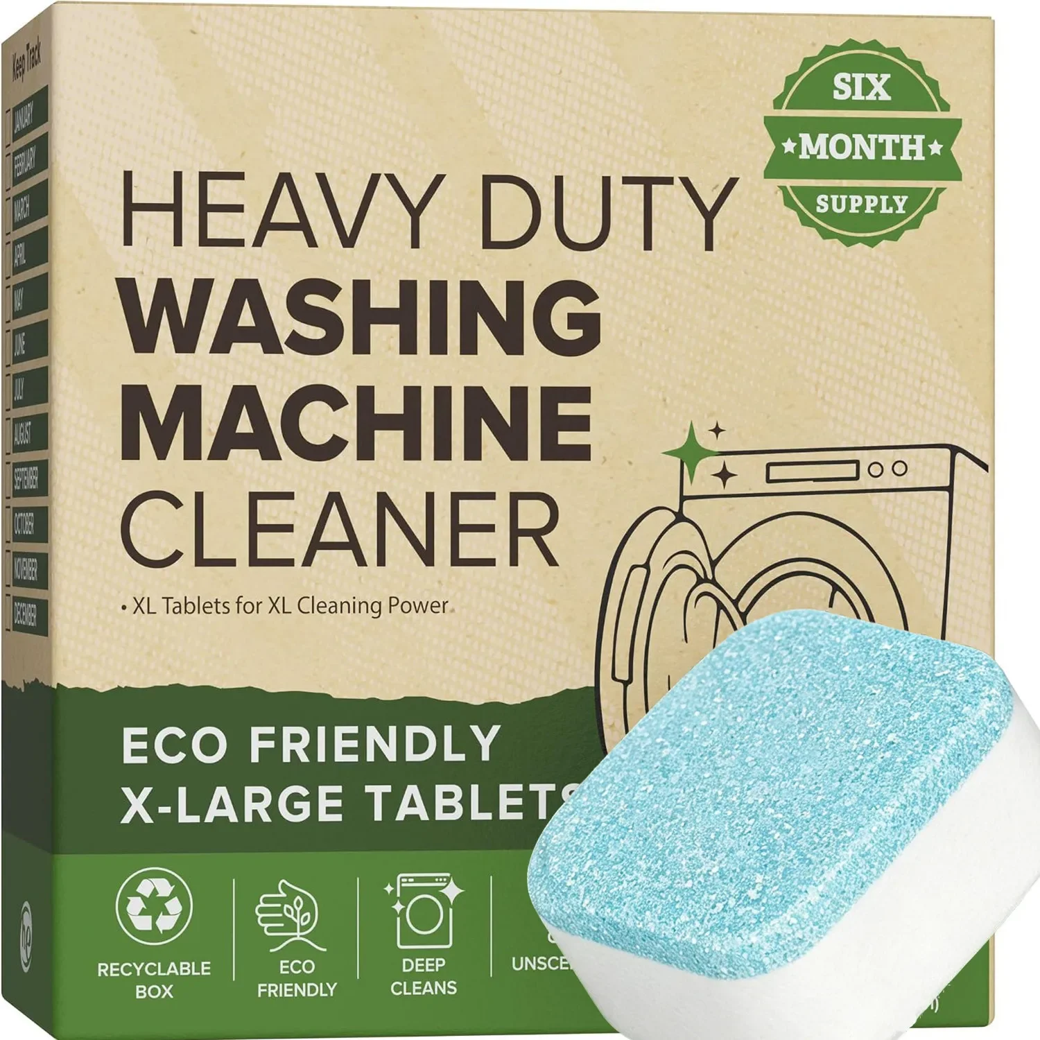 強力洗浄洗濯機クリーナー、スケール除去・消臭タブレット、深層 - Heavy Equipment Washing のレビューと価格